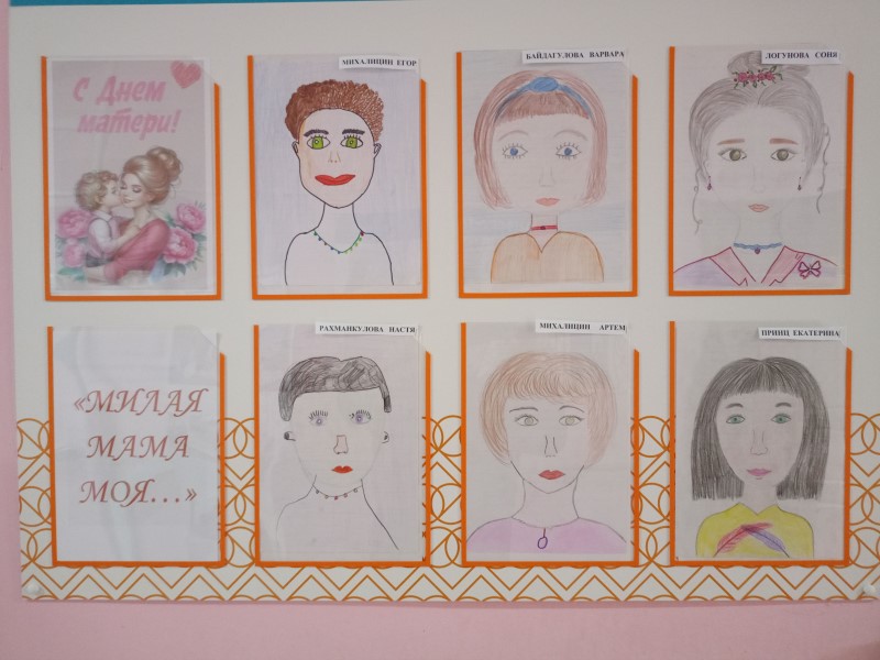 Выставка рисунков к Дню матери